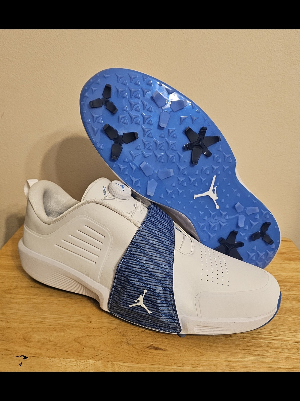 Nike Air Jordan Rev Golf Shoes Mens Size 15 White Carolina Blue UNC FV6338-101